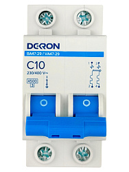 Автоматический выключатель ВА47-29 2P С10A 4,5кА mcb29-2-C10-dek