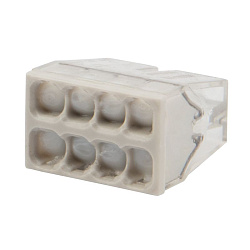 Экспресс-клемма с пастой REXANT СМК 2273-248, 8-проводная 0.5-2.5 мм², прозрачная, блистер (6 шт./уп.) 