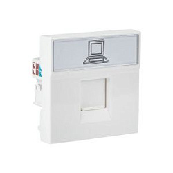 Розетка RJ45 кат. 6, 2 модуля EKF E2MK016-135-10