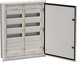 TITAN 5 Корпус металлический ЩРв-96 (2х48) 755х625х130мм IP31 серый (одна дверь) IEK TI5-50-V-2X048-31-7035