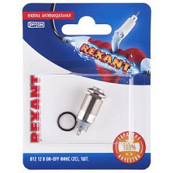 Кнопка  антивандальная Ø12 12В Фикс (2с) ON-OFF красная (A-12-C2) REXANT (в упак. 1шт.) 06-0345-A