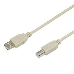 Кабель USB-А– USB-B, 2,4А, 3м, ПВХ, серый  REXANT 18-1106