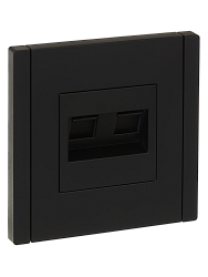 FORTE&PIANO Розетка компьютерная двойная RJ45 кат.6 FP134 черный IEK FP-K20-2-K02