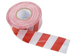 Лента оградительная 75 мм х 50 м PROconnect, цвет белый/красный 19-3136