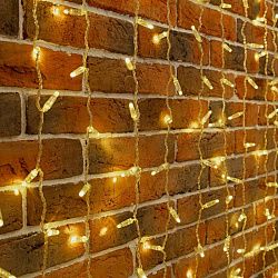 Гирлянда светодиодная Дождь 2х6 м, эффект мерцания, прозрачный провод, 230 В, диоды теплый белый, 76 235-386