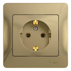 Розетка 1-м СП Glossa 16А IP20 с заземл. в сборе титан SE GSL000442 1063791