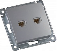 MASTER серебро Розетка комп. 2*RJ45 РСКК-440-06 РСКК-440-06