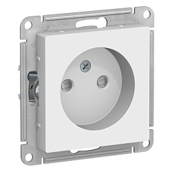Розетка 1-м СП AtlasDesign 16А IP20 без заземл. защ. шторки механизм бел. SE ATN000149 1240151