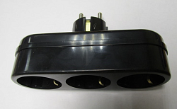 Сетевой разветвитель 3 гн. с/з, 16 А, 3L3 черный, в индивидуальной упаковке 3L3 чёр. И.У.