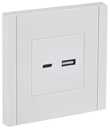 FORTE&PIANO Розетка USB A+C 3,1А FP250 белый IEK FP-U22-D31-K01