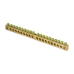 Шина PEN "ноль-земля" (8x12мм) 20 отв. латунь крепеж по центру EKF sn0-125-20-c