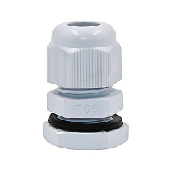 Ввод кабельный PG-09 серый, нейлон, IP68 (d кабеля 4-8 мм) 0807-0002
