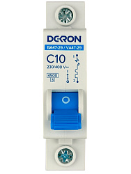 Автоматический выключатель ВА47-29 1P С10A 4,5кА mcb29-1-C10-dek