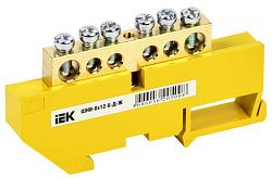 Шина PE "земля" на DIN-изол ШНИ-8х12-6-Д-Ж IEK YNN10-812-6D-K05