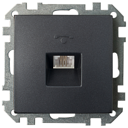 Розетка телефонная четырехконтактная скрытой установки ТР4-037 графит 10476BY