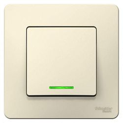 Переключатель проходной 1-кл. СП Blanca 10А IP20 (сх. 6) 250В с подсветкой молочн. SE BLNVS010612 1210300