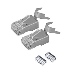 Разъем RJ-45(8P8C) под витую пару, FTP, CAT 6А, блистер 2шт. REXANT 05-1039-9