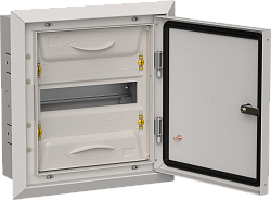 TITAN 5 Корпус металлический ЩРв-12 (1х12) 380х365х130мм IP31 серый (одна дверь) IEK TI5-50-V-012-31-7035