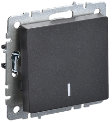 BRITE Выключатель 1-клавишный проходной с индикацией 10А ВС10-1-7-БрЧ черный IEK BR-V12-1-10-K02