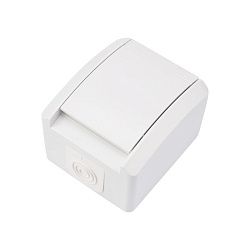 Розетка одноместная (керамика) INDUSTRIAL IP54 с/з, о/у, белая KRANZ KR-78-0814