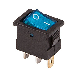 Выключатель клавишный 12В 15А (3с) ON-OFF синий с подсветкой Mini REXANT 36-2171