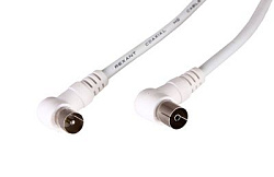 Шнур ТВ гнездо - ТВ штекер, угловой, 5м, белый REXANT 18-0025