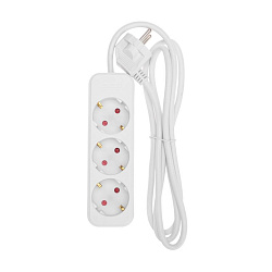 Удлинитель STANDARD 3 гнезда, 1,5м, 3х1,0мм², с/з, белый REXANT 13-4009