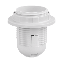 Патрон WOLTA WLH-007 E27 с кольцом, пластиковый, белый WLH-007