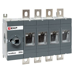 Рубильник 315A 4P без рукоятки управления TwinBlock EKF tb-s-315-4p