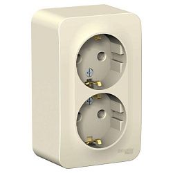 Розетка 2-м ОП Blanca 16А IP20 250В с заземл. без защ. шторок с изолир. пластиной молоч. SE BLNRA010212 1210514