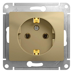 Розетка 1-м СП Glossa 16А IP20 с заземл. механизм титан SE GSL000443 1063792