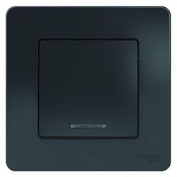 Выключатель 1-кл. СП Blanca 10А IP20 (сх. 1) 250В с подсветкой антрацит SE BLNVS010116 1210370