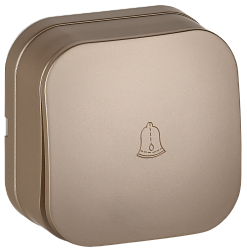 GLORY Выключатель 1-клавишный для открытой установки самовозвратный 10А ВСс20-1-0-ХШм шампань матовый IEK EVH14-K37M-10