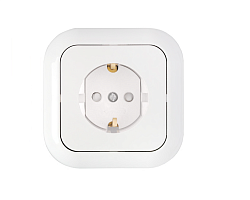 Розетка штепсельная с заземляющим контактом и шторками скрытой установки РС16-253 64BY