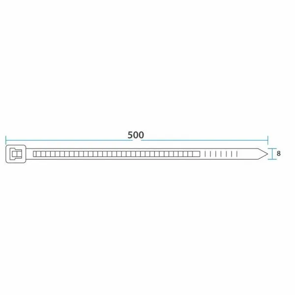 Стяжка кабельная нейлоновая 500x7,6мм, белая (100 шт/уп) REXANT