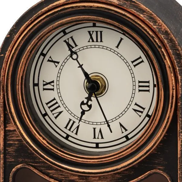 Светодиодный камин Старинные часы с эффектом живого огня 14,7x11,7x25 см, бронза, батарейки 2хС (не в комплекте) USB NEON-NIGHT - Фото 7