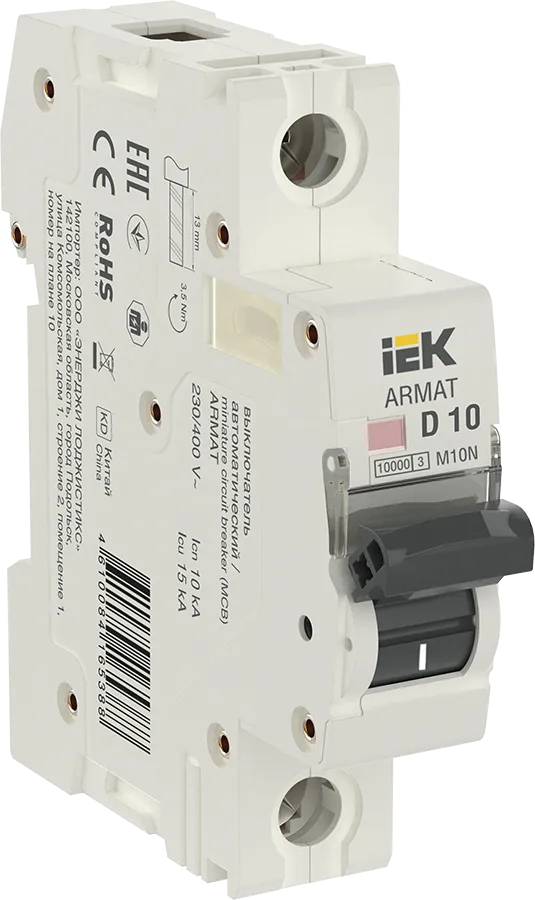 ARMAT Автоматический выключатель M10N 1P D 10А IEK