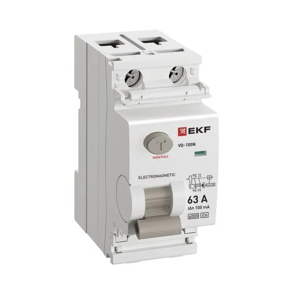 ВДТ ВД-100N 2P 63А 100мА A эл-мех 6кА PROXIMA EKF - Фото 3