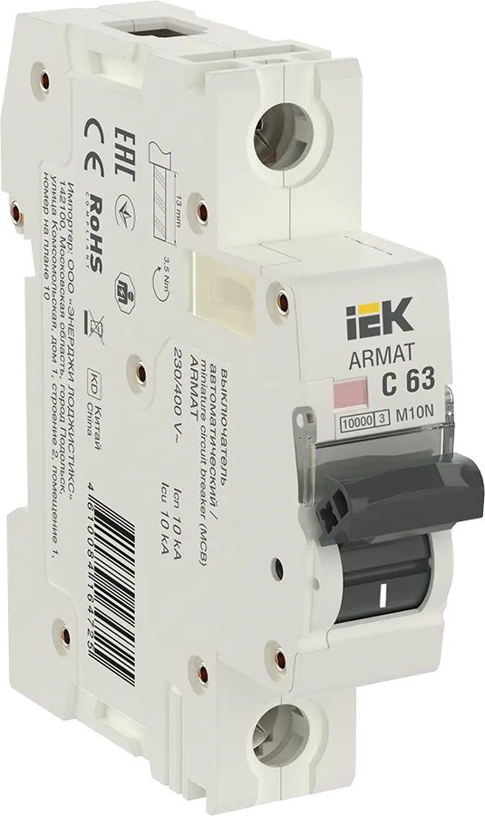 ARMAT Автоматический выключатель M10N 1P C 63А IEK