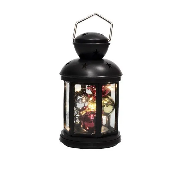 Декоративный фонарь с шариками 12х12х20,6 см, черный корпус, теплый белый цвет свечения NEON-NIGHT - Фото 3