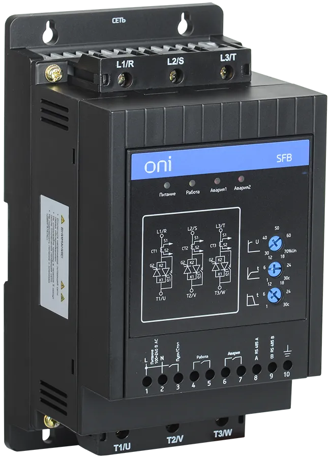 Устройство плавного пуска SFB 3Ф 380В 11кВт 22A Uупр 24В Modbus с выкл. ONI