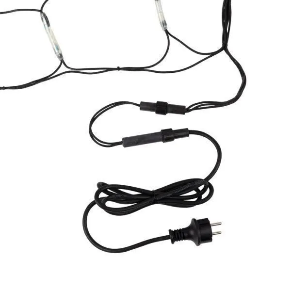 Гирлянда Сеть 2x1,5м, черный КАУЧУК, 288 LED Белые (шнур питания в комплекте) - Фото 5