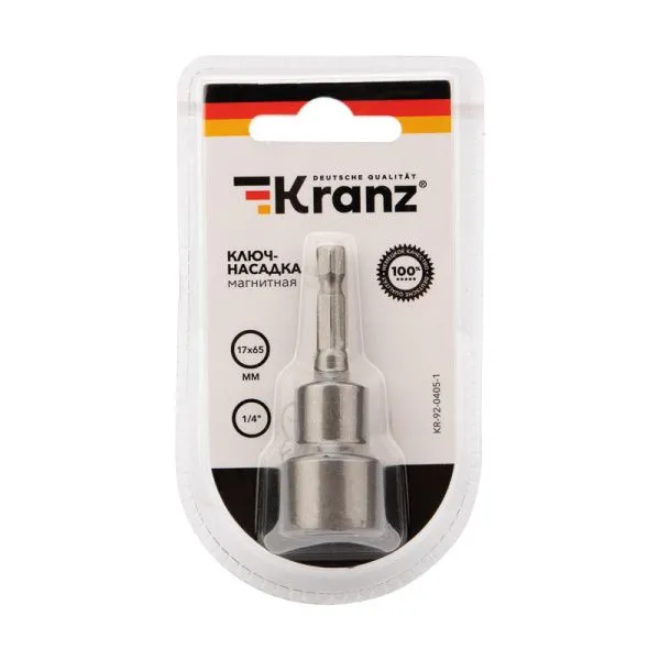 Ключ-насадка магнитная 1/4" 17х65 мм (1 шт./уп.) Kranz - Фото 2