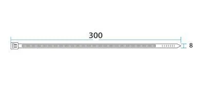 Стяжка нейлоновая многоразовая 300x7,5мм, белая (100 шт/уп) REXANT - Фото 2