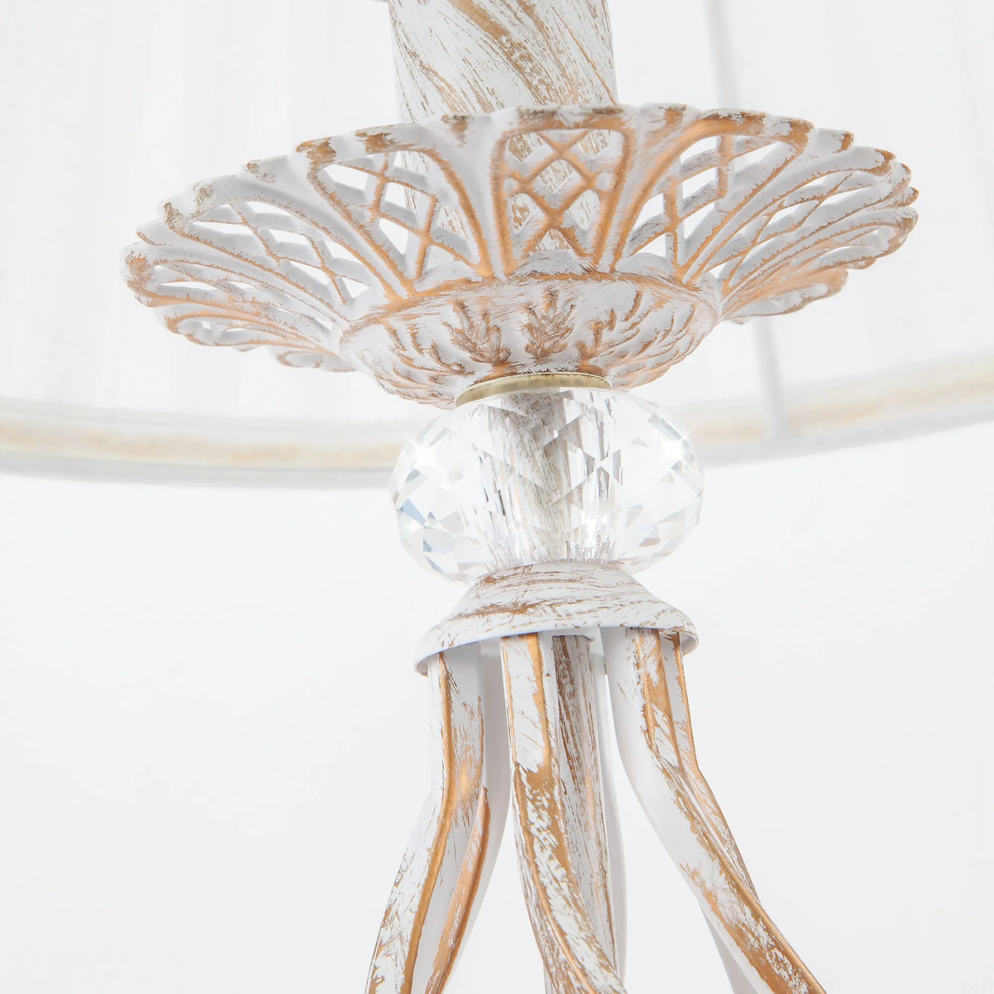 Классическая настольная лампа 01002/1 белый с золотом Eurosvet - Фото 7