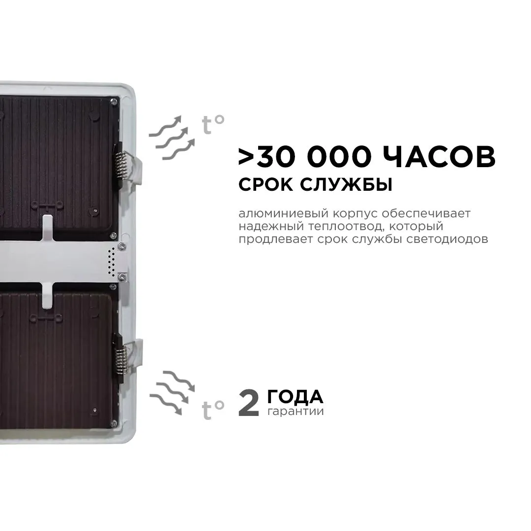 Светодиодный светильник встраиваемый, Грильято, 18Вт, 1800Лм, 6500К, 120х240х27мм. - Фото 5