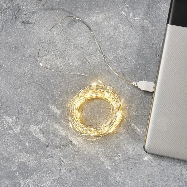 Гирлянда Роса 5 м, 50 LED, USB, теплое белое свечение NEON-NIGHT - Фото 9