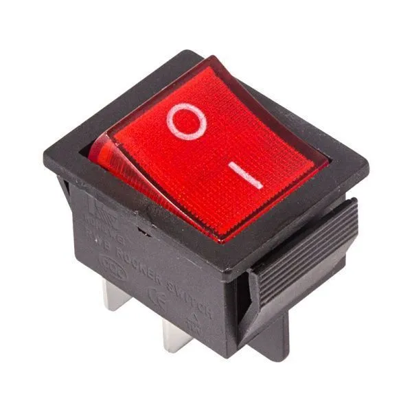 Выключатель клавишный 250V 16А (4с) ON-OFF красный  с подсветкой (RWB-502, SC-767, IRS-201-1)  REXANT (в упак. 1шт.) - Фото 4