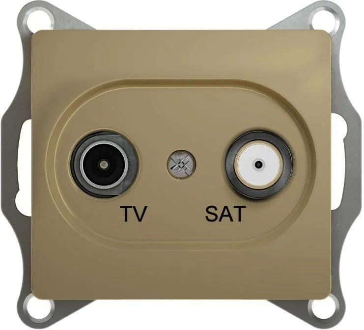 Розетка телевизионная оконечная TV/SAT 2-м СП Glossa 1дБ механизм титан SE GSL000497