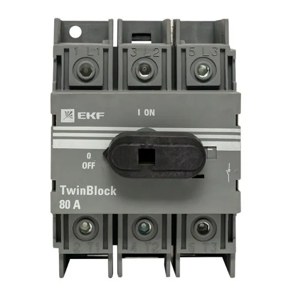 Рубильник   80A 3P c рукояткой управления для прямой установки TwinBlock EKF - Фото 3